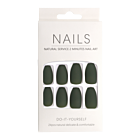 Press-On Nails Carré Arrondi Vert Sapin Mat 24pcs