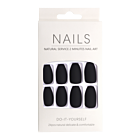 Press-On Nails Carré Arrondi Noir Mat 24pcs