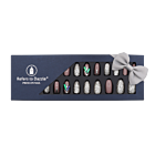 Press-On Nails - Refers to Dazzle Silver/Greyish Pink/Stones 24pcs