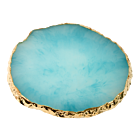 Nail Art Round Resin Stone Plate - Aqua