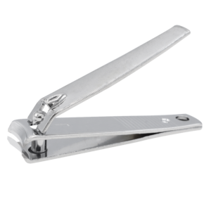 Small nail clipper with curved blades