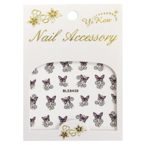 3-D Nail Sticker Butterfly Pink