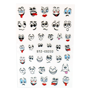 Nail Stickers 3D funny mouth and eyes