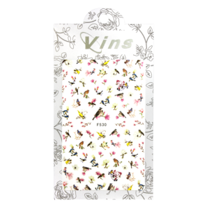 3-D Nail Sticker model Birds and Flowers F530