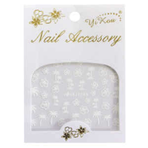 Nail Stickers 3D White Palm Tree