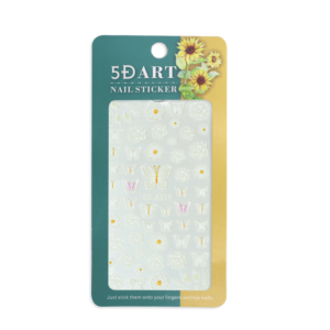 3-D Nail Sticker model White Buterflies & Flowers 5D-K029
