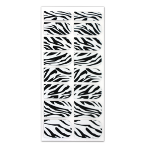 Nail Wrap Foil Stickers - Zebra Pattern - Black/White #012