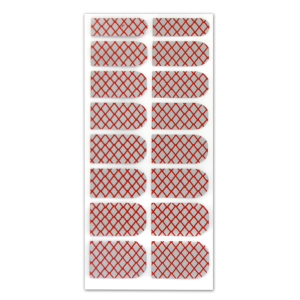 Nail Wrap Foil Stickers - Criss Cross - Red/Silver #067