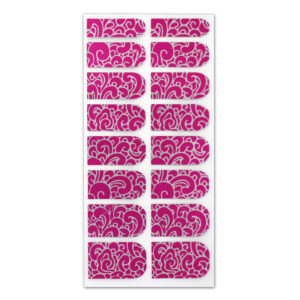 Nail Wrap Foil Stickers - Arabesque - Pink/Silver #129