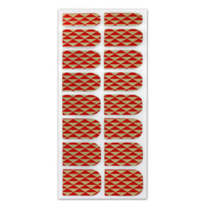 Nail Wrap Foil Stickers - Triangles - Red/Gold #192