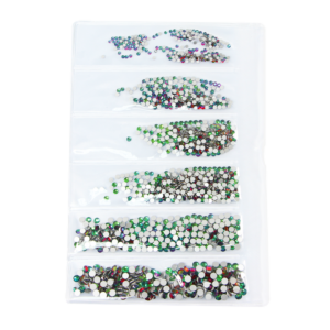 Décorations en Sachet Pierres Vert/Mauve Hologramme 006