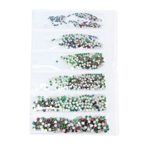 Nail Art Stones Bag - Green/Purple AB 006