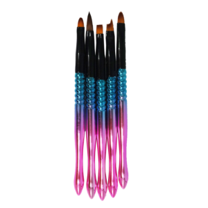 UV Gel Brush Kit Mermaid Pink/Blue Handle (5 brushes)