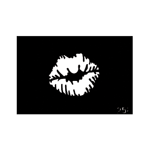 Lips kiss stencil