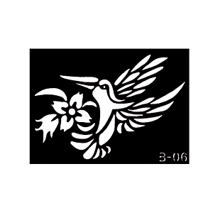 Humming-bird body stencil 3'' X 4'' B-06 (PCB-06)