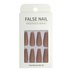 Press-On Nails Canada - False Nail Professional Matte Taupe Coffin 24pcs