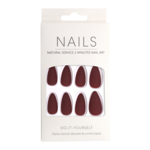 Press-On Nails Canada Matte Red Almond 24pcs