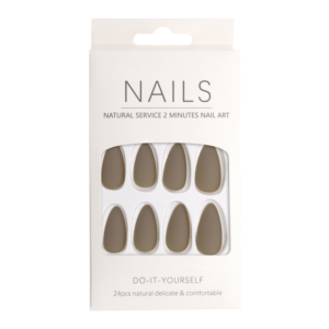 Press-On Nails Matte Taupe Almond 24pcs