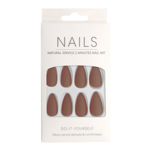 Press-On Nails Amande Brique Mat  faux-ongles