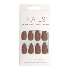 Press-On Nails Matte Brick Almond 24pcs