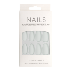 Press-On Nails Amande Blanc Mat 24pcs faux-ongles