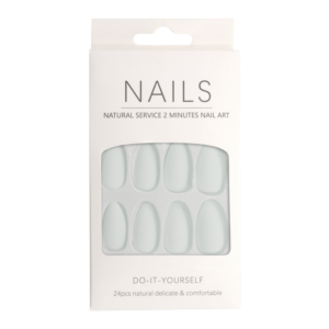 Press-On Nails Matte White Almond 24pcs