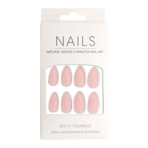 Press-On - Nails Amande Rose Bébé Lustré 24pcs