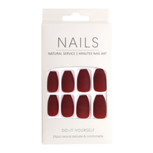 Press-On Nails Canada Matte Burgundy Rounded Square 24pcs