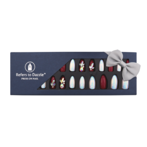 Press-On nails faux ongles Refers to Dazzle Blanc Rouge