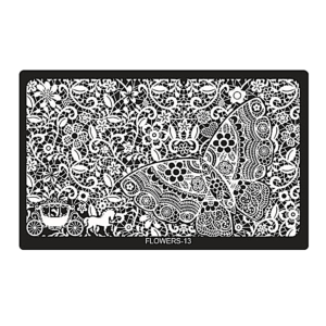 Plaque de Stamping XL Rectangulaire Flowers-13 (6,5'' x 4'')