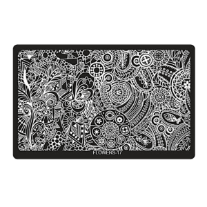 Plaque de Stamping XL Rectangulaire Flowers-17 (6,5'' x 4'')