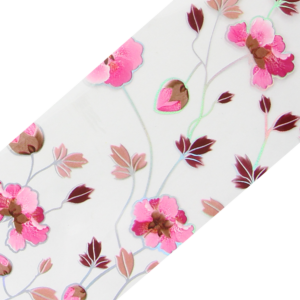 Decorative Transfer Paper Flowers Pink/Brown/Silver AB 002