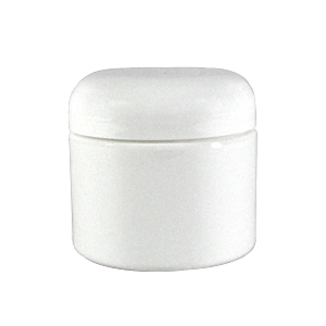 Pot Vide en Plastique Blanc avec Couvercle 4 oz