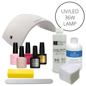 Shellac CND UV polish starter kit + 36W UV/LED lamp (110V)
