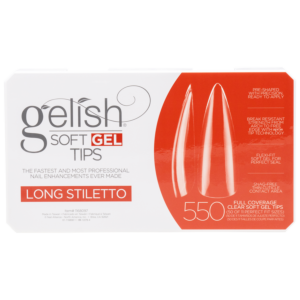 Gelish Soft Gel Tips - Prothèses Stiletto Long (550pcs) capsules transparente ongle