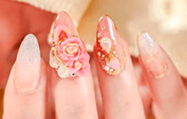 4D gel nail art flowers